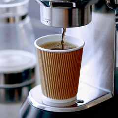 8 Oz Twin Pack Kraft Ripple Paper Cup With Lid