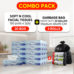 Soft N Cool Facial Tissue & Garbage Bag Combo pack