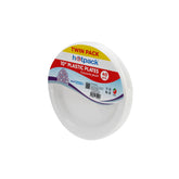 Twin Pack White Round Plastic Plate