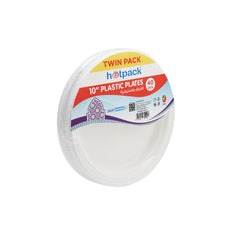 Twin Pack White Round Plastic Plate