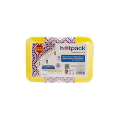 Combo Pack Clear Ribbed Rectangular Microwave Compartment Container with Color Lids