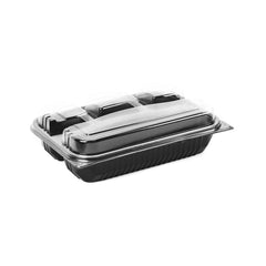 4-Compartment Black Base Rectangular Container