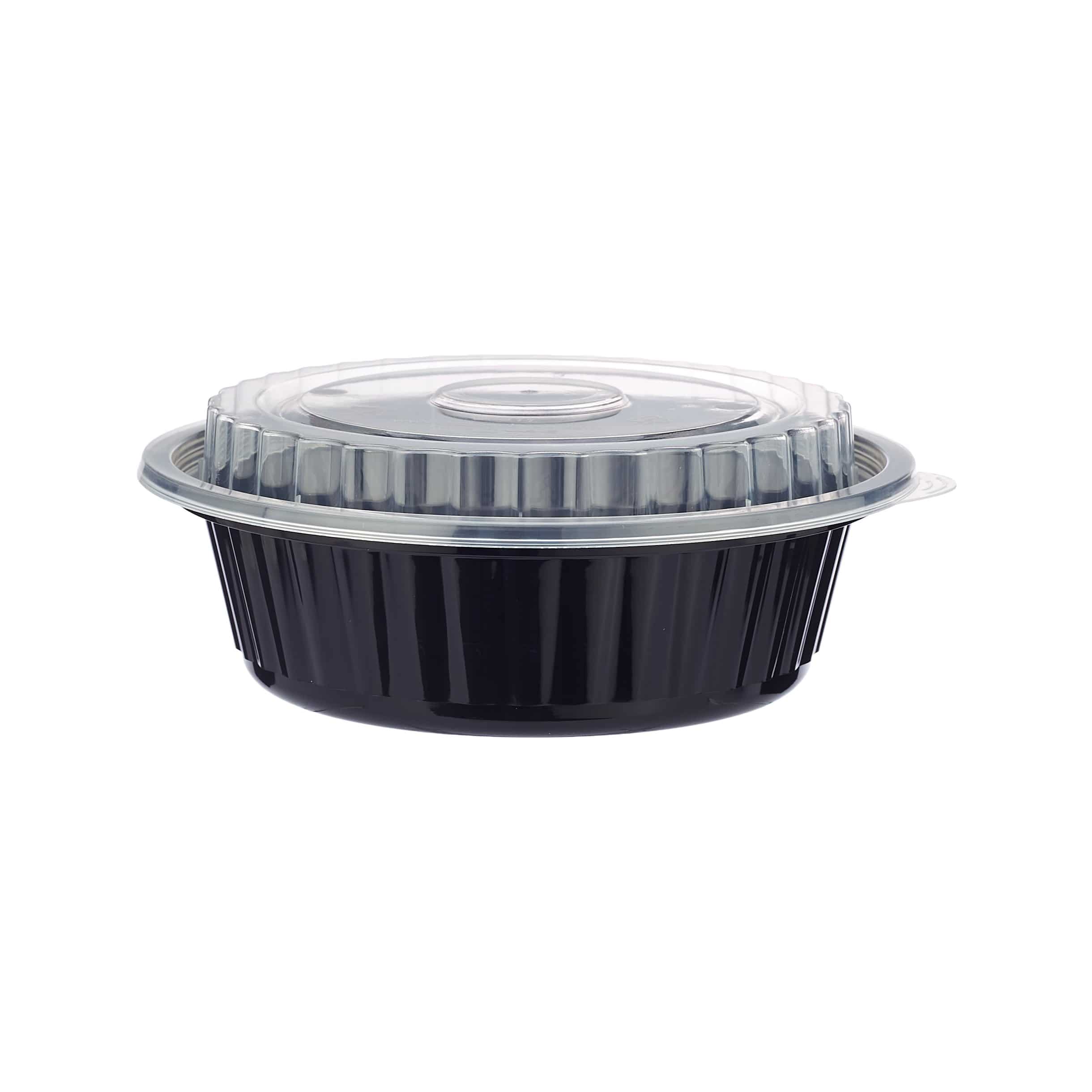 Black Base Round Container with Lids