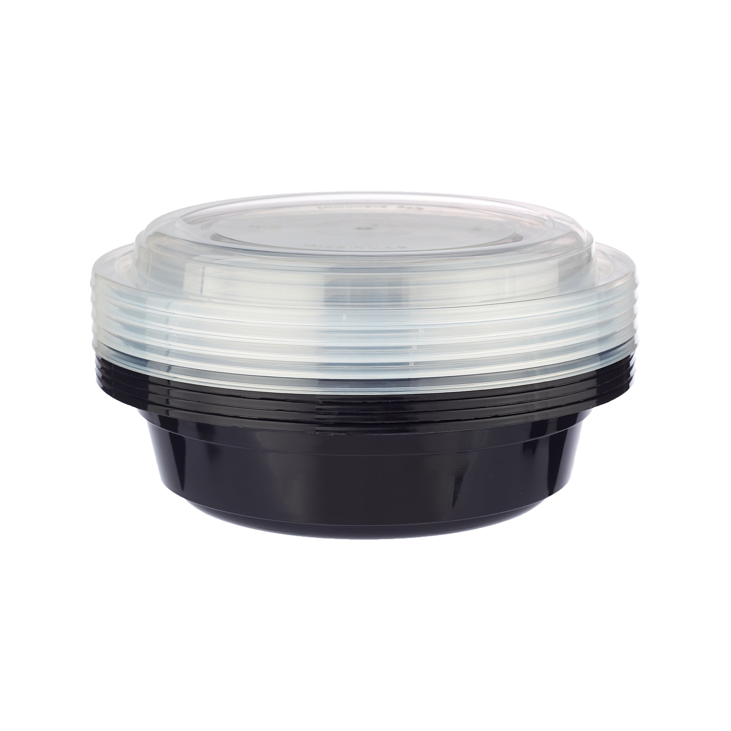 16 Oz Black Base Round Corrugated Container With Lid