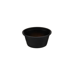 Black Portion Cup With Clear Lid
