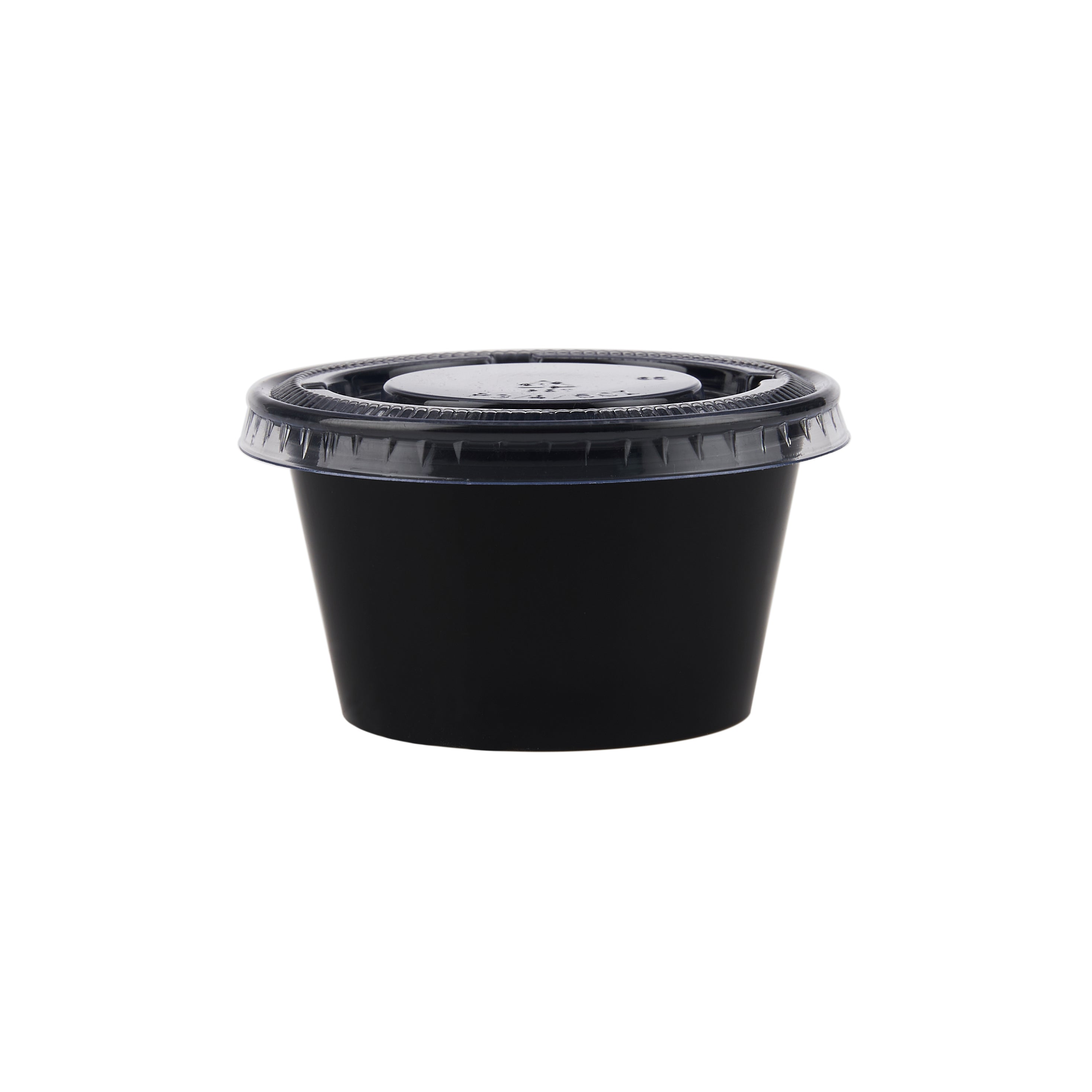 Black Portion Cup With Clear- Lid