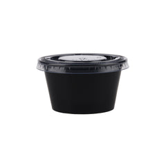 Black Portion Cup With Clear- Lid