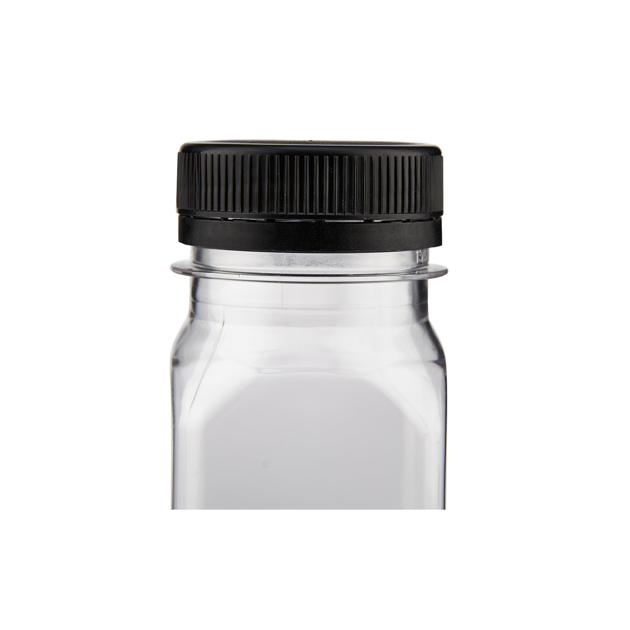Plastic Square Bottle With Black Cap
