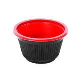 Red and Black Soup Bowl with Lids