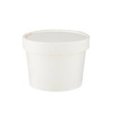 White Paper Noodle Bowl with Paper Lid