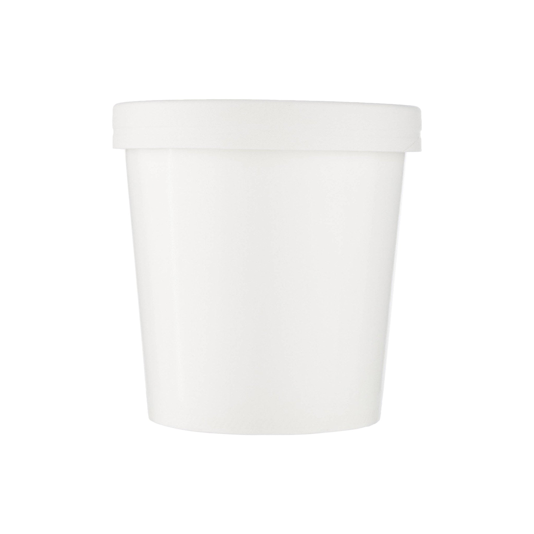 White Paper Noodle Bowl with Paper Lid