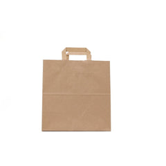 10 Pieces Paper Bag Flat Handle Brown