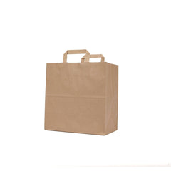 10 Pieces Paper Bag Flat Handle Brown