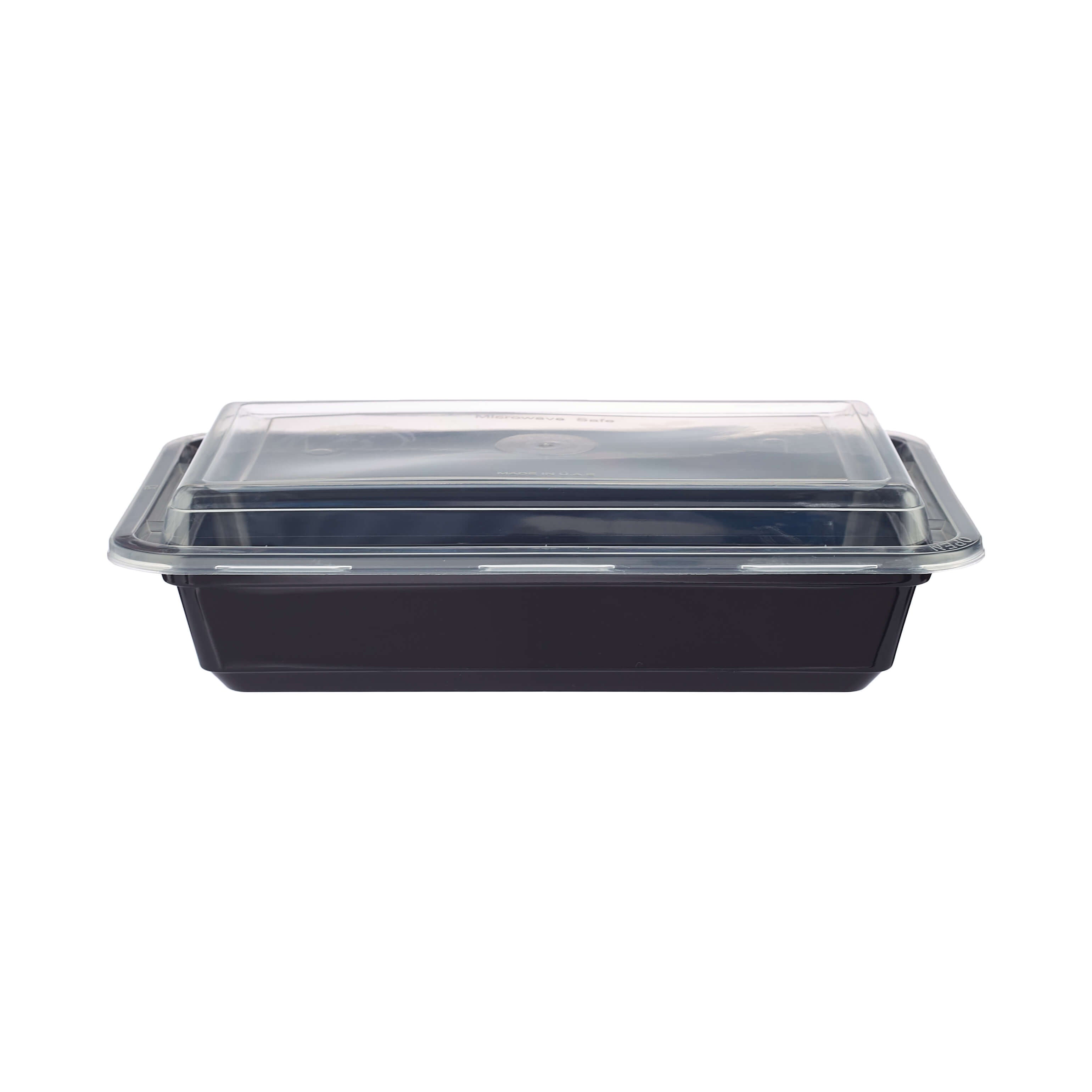 8 Oz Black Base Rectangular Container with lid