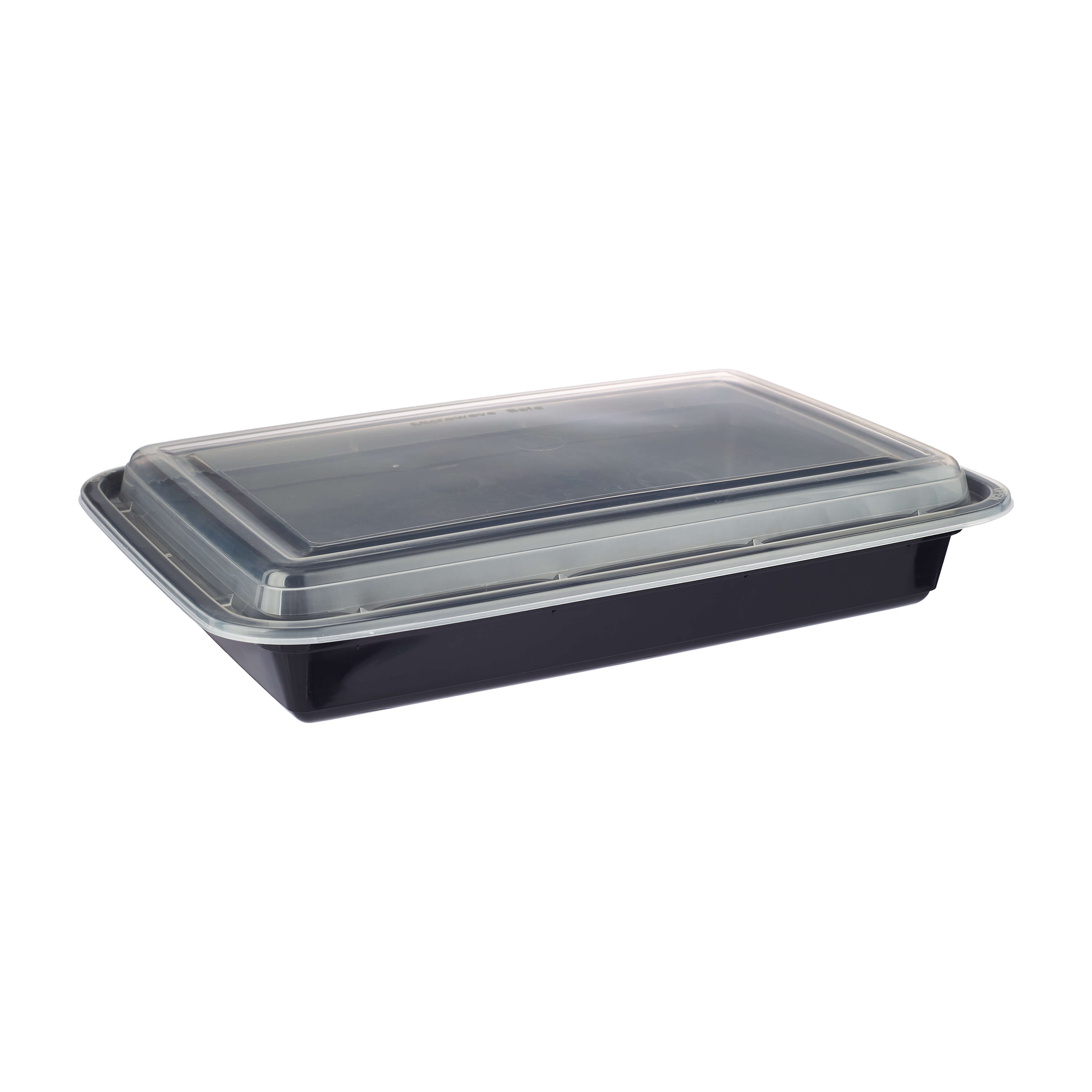 58 Oz Black Base Rectangular Container With Lid
