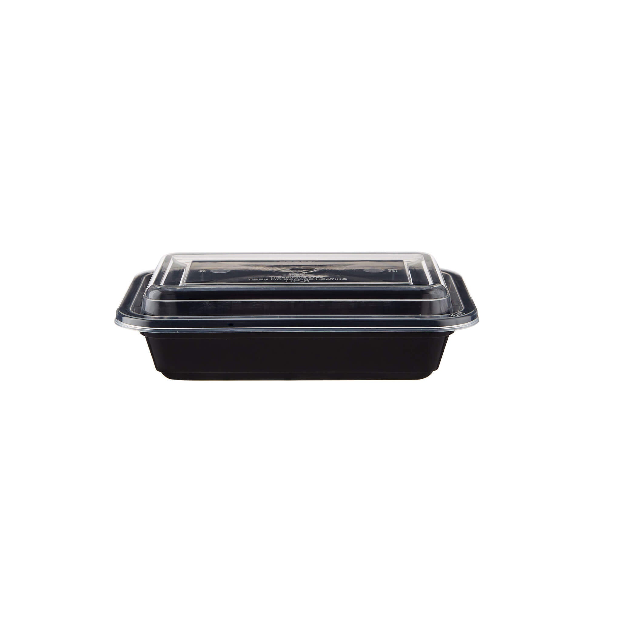 8 Oz Black Base Rectangular Container with lid