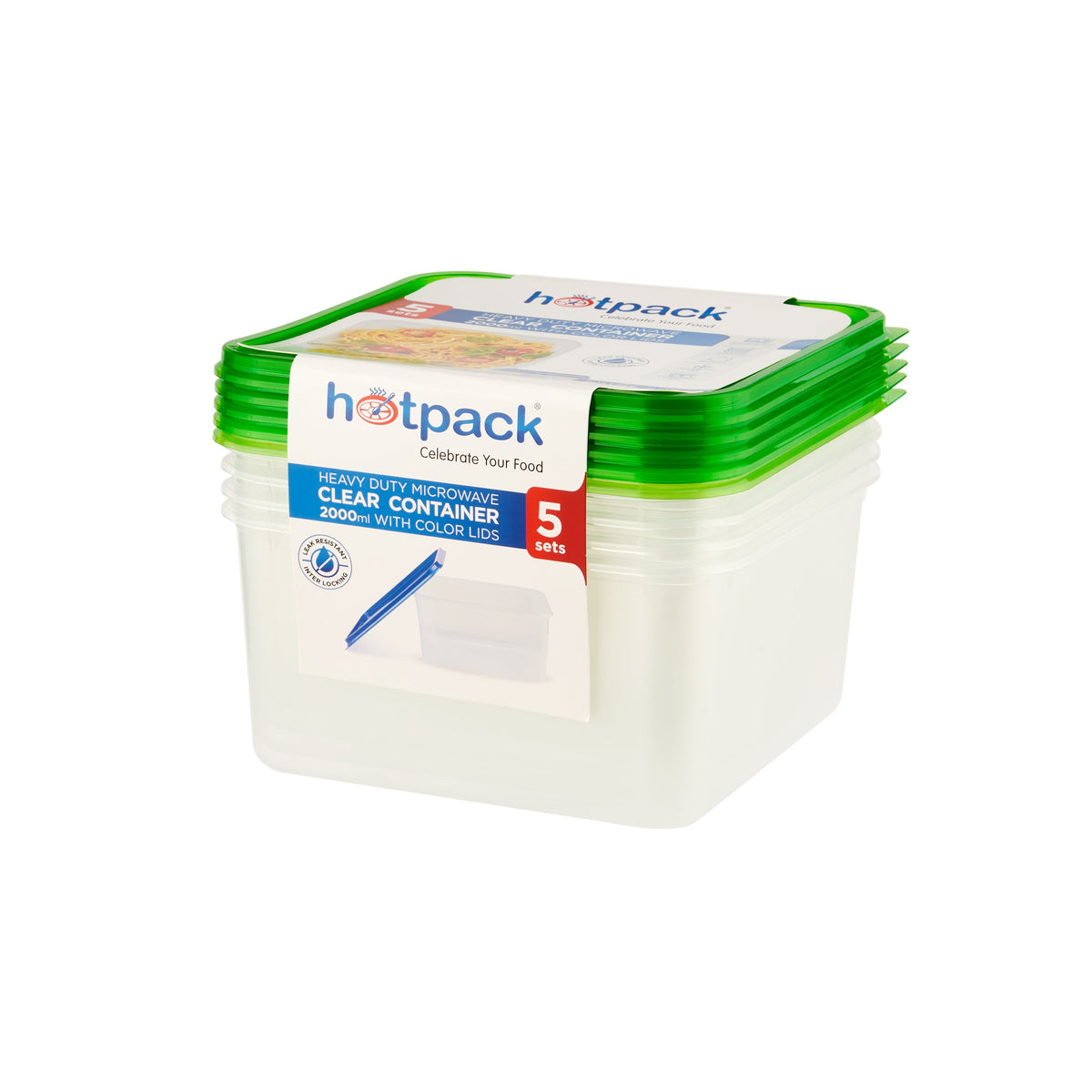 Clear Microwavable Rectangle Container with color Lids