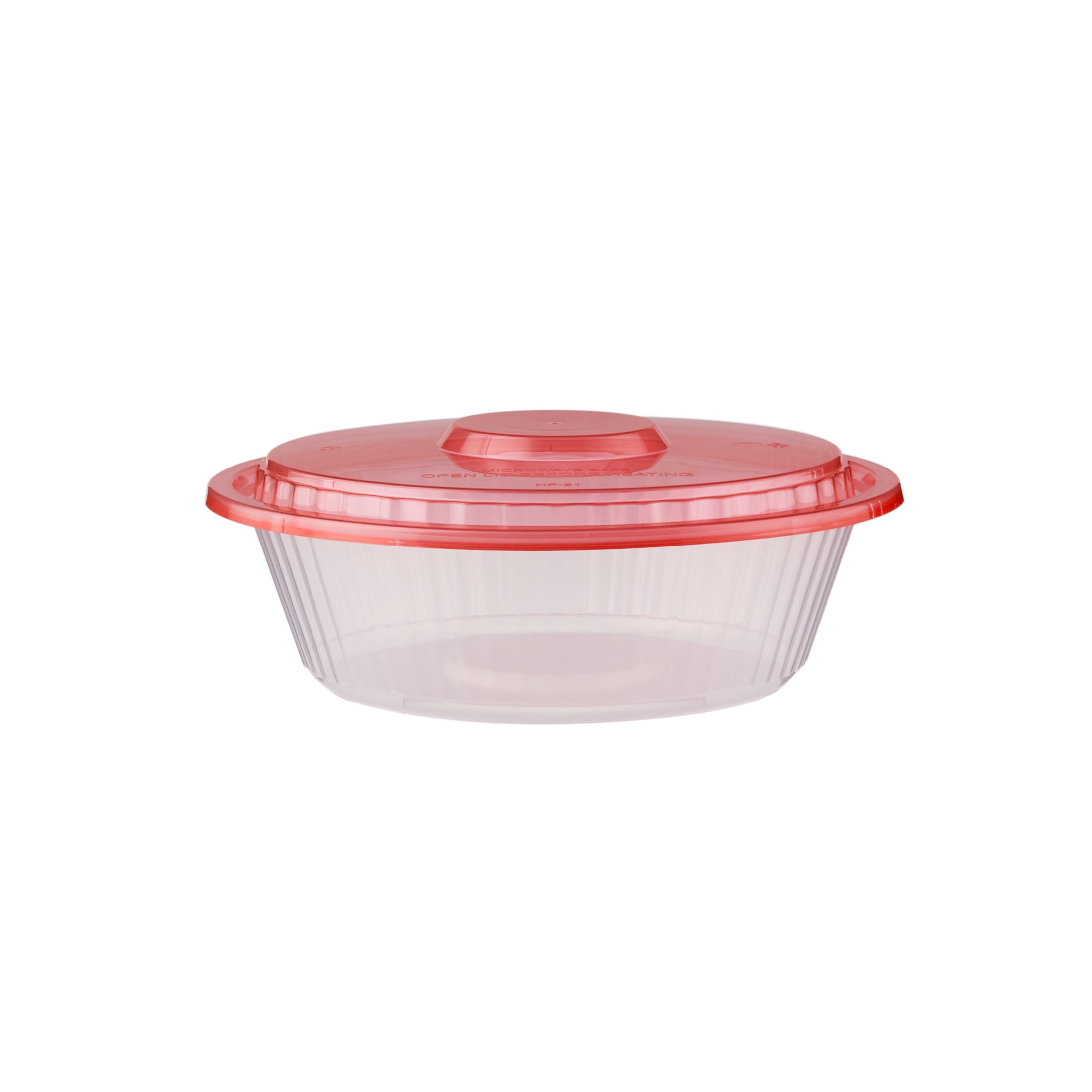 Clear Microwavable Round Container with color Lid