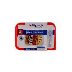 Clear Microwavable Rectangular Container with color Lids