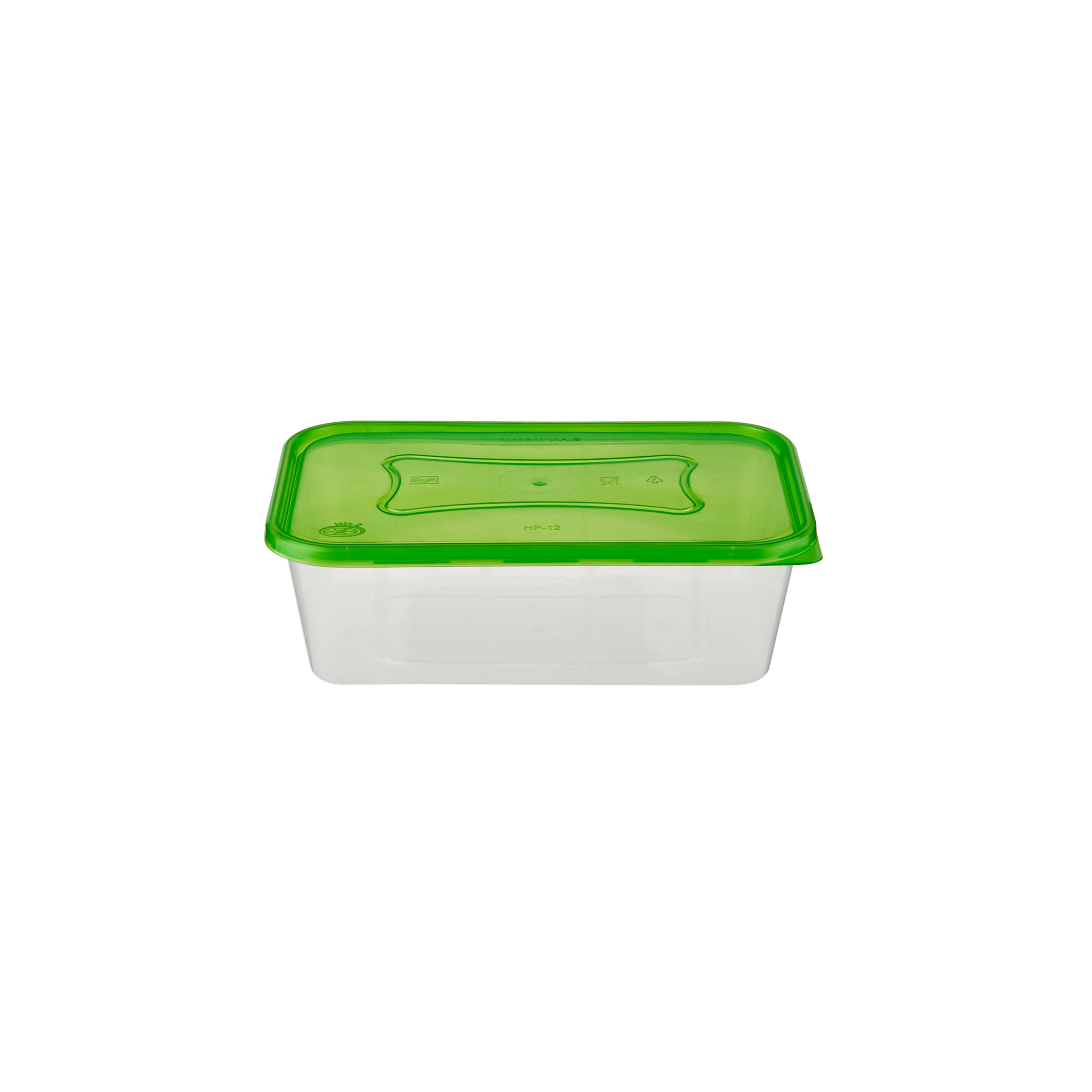 Clear Microwavable Rectan Container with color Lids