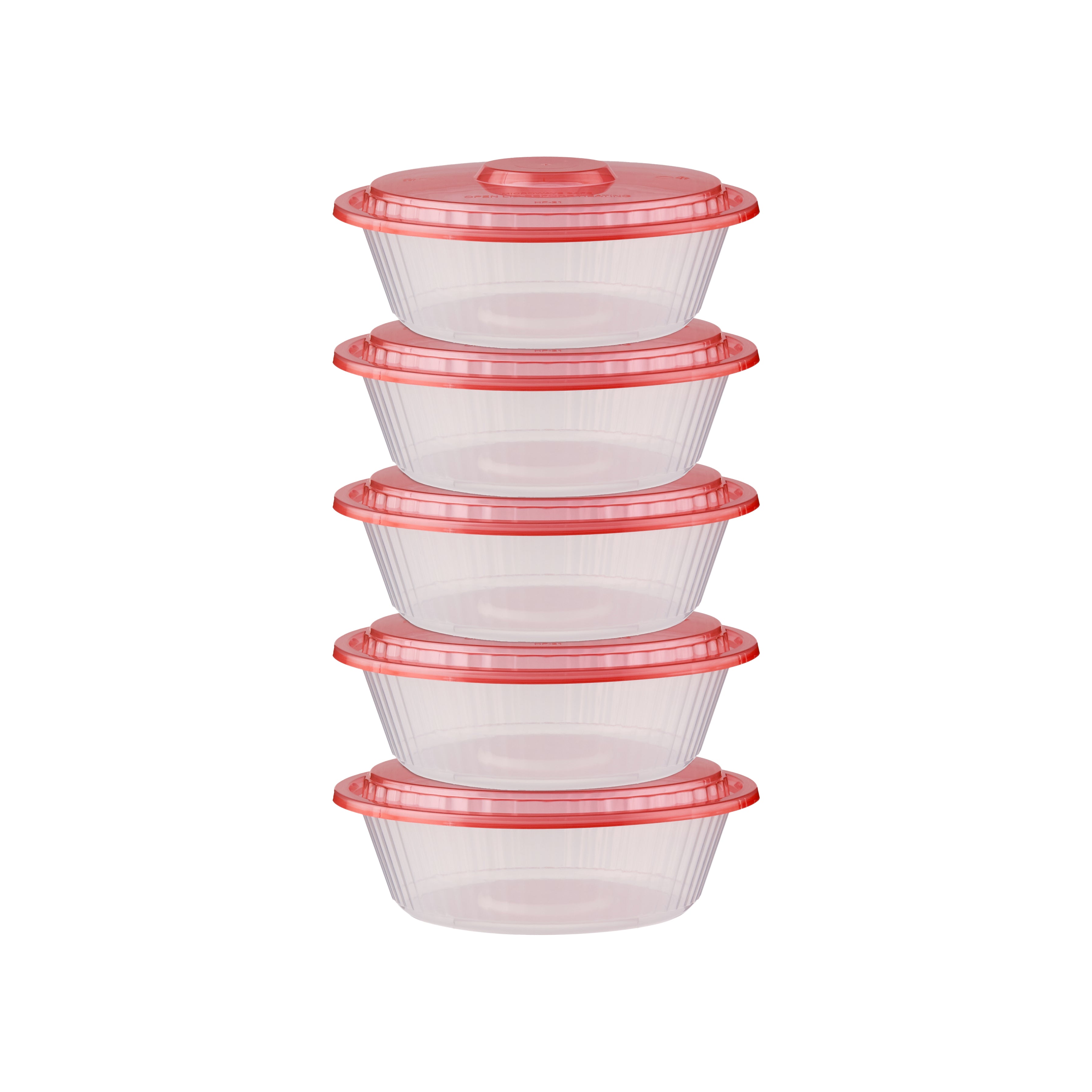 Clear Microwavable Round Container with color Lid