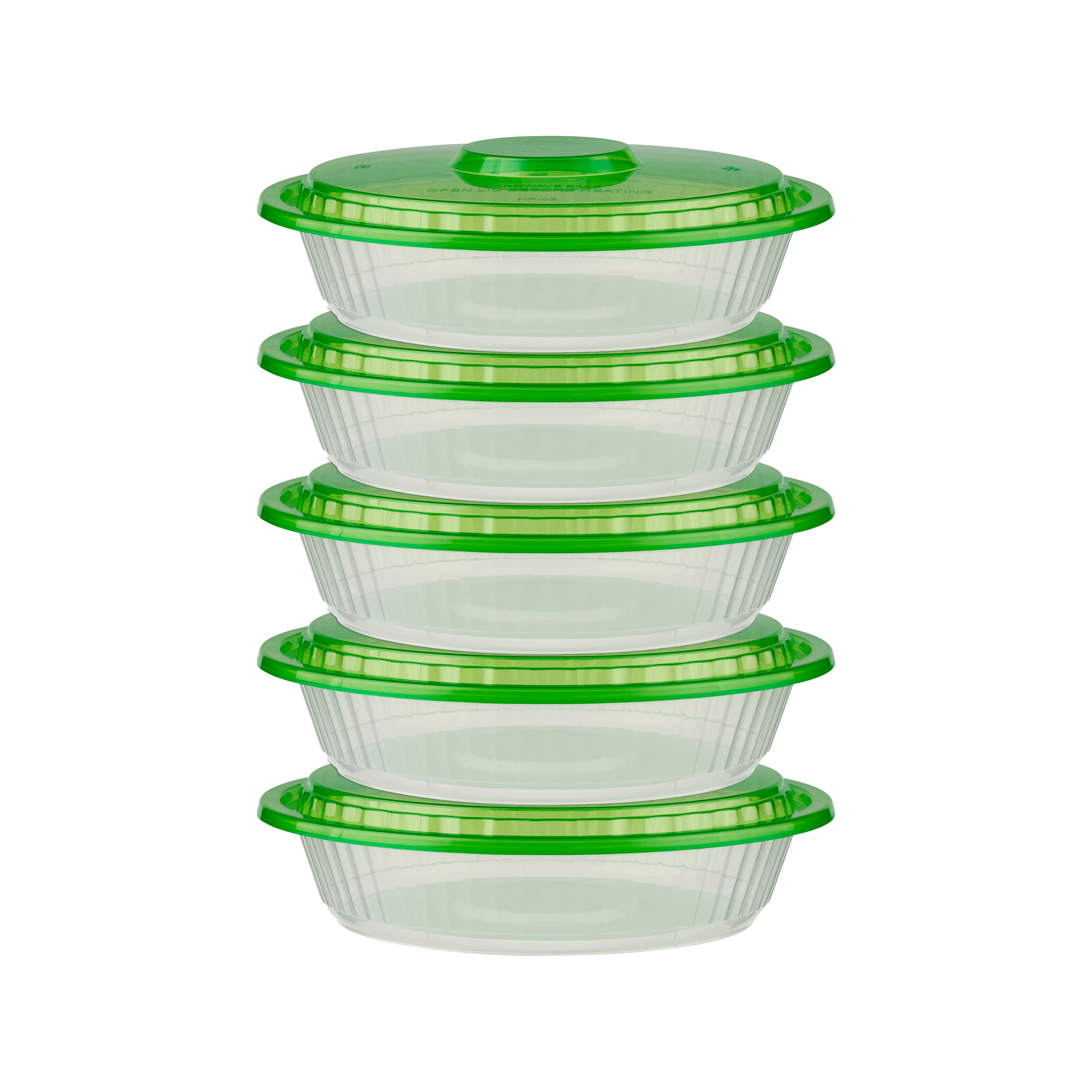 Clear Microwavable Round Container with color Lids