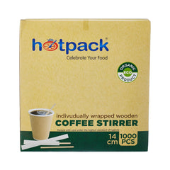 5000 Pieces Disposable Wooden Individual Wrapped Coffee Stirrer