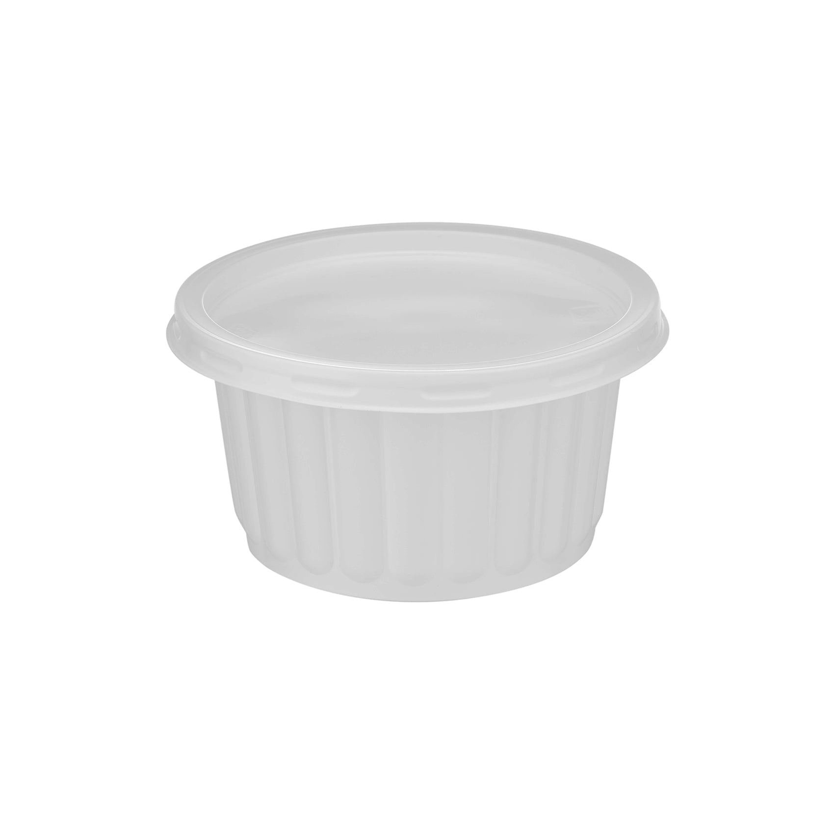 PP Corrugated White Curry Bowl With Lid