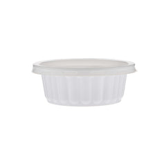 PP Corrugated White Curry Bowl With Lid