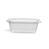 200 Pieces 16oz Hinged Square Deli Clear Pet Container