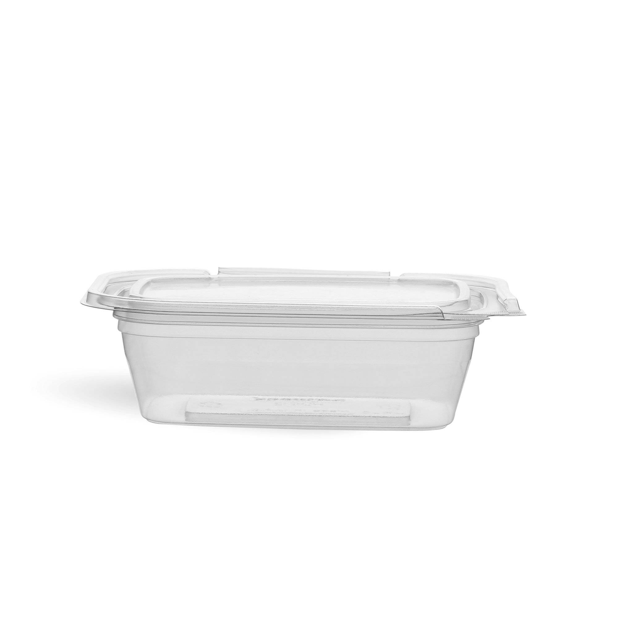 8 Oz Hinged Square Deli Clear Pet Container