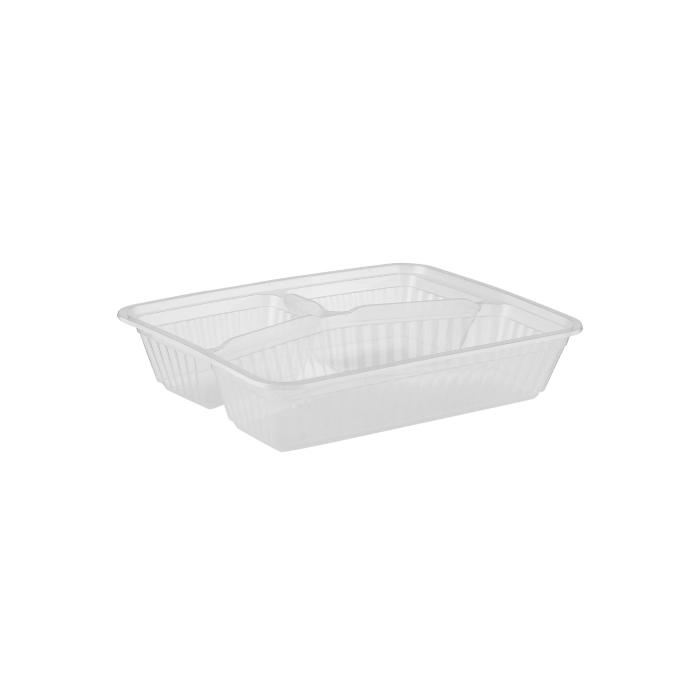 3 Compartment Clear Microwavable Container with Color Lids