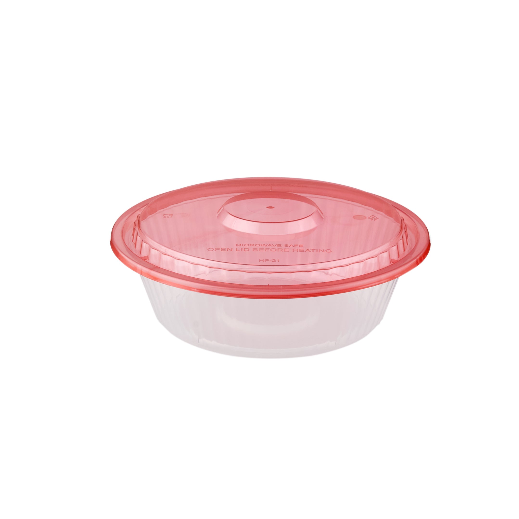 Clear Microwavable Round Container with color Lid