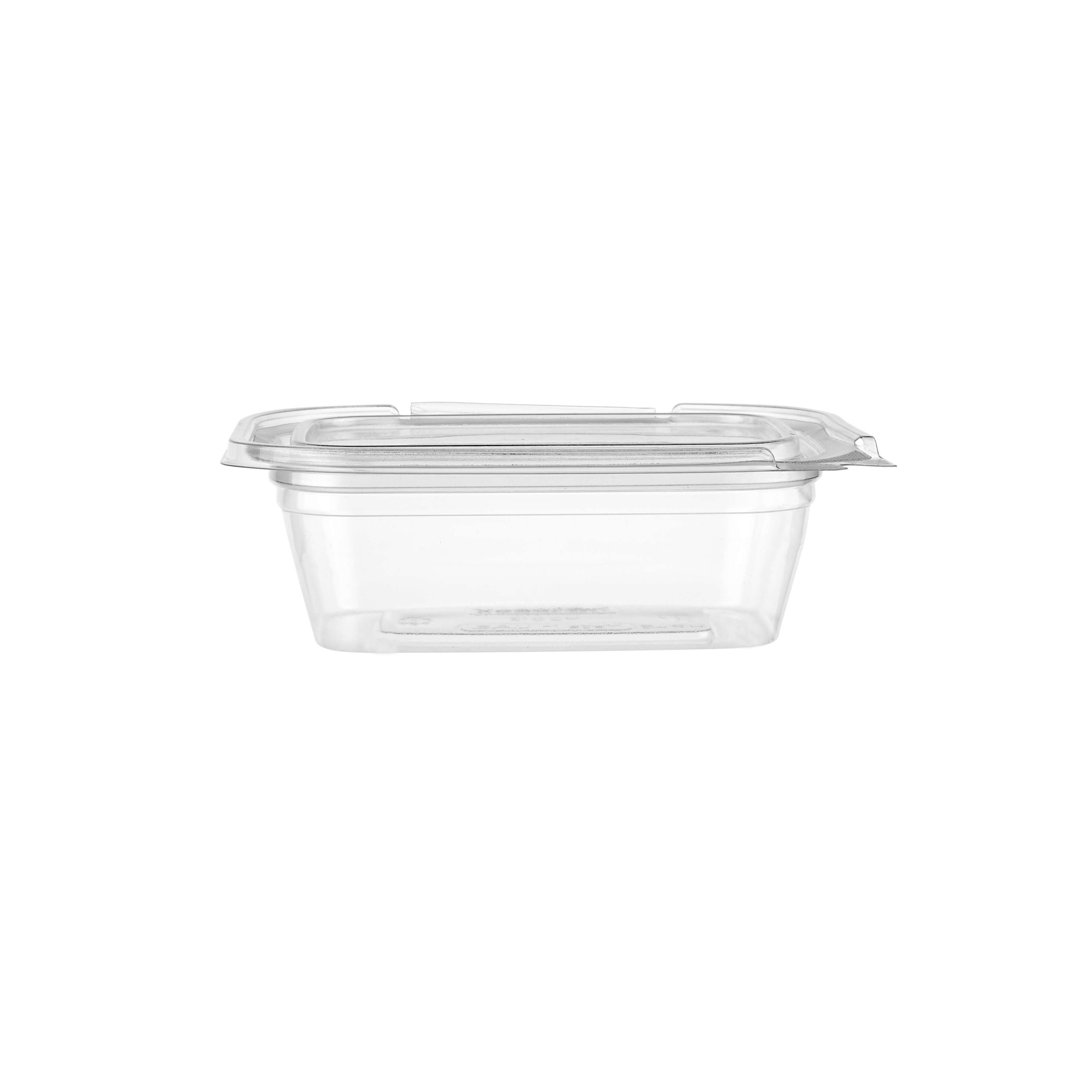 8 Oz Hinged Square Deli Clear Pet Container