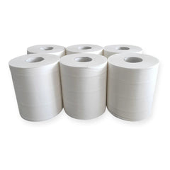 Maxi Roll Dispenser + 6 Piece Maxi Roll 2 Ply Embossed Perforated