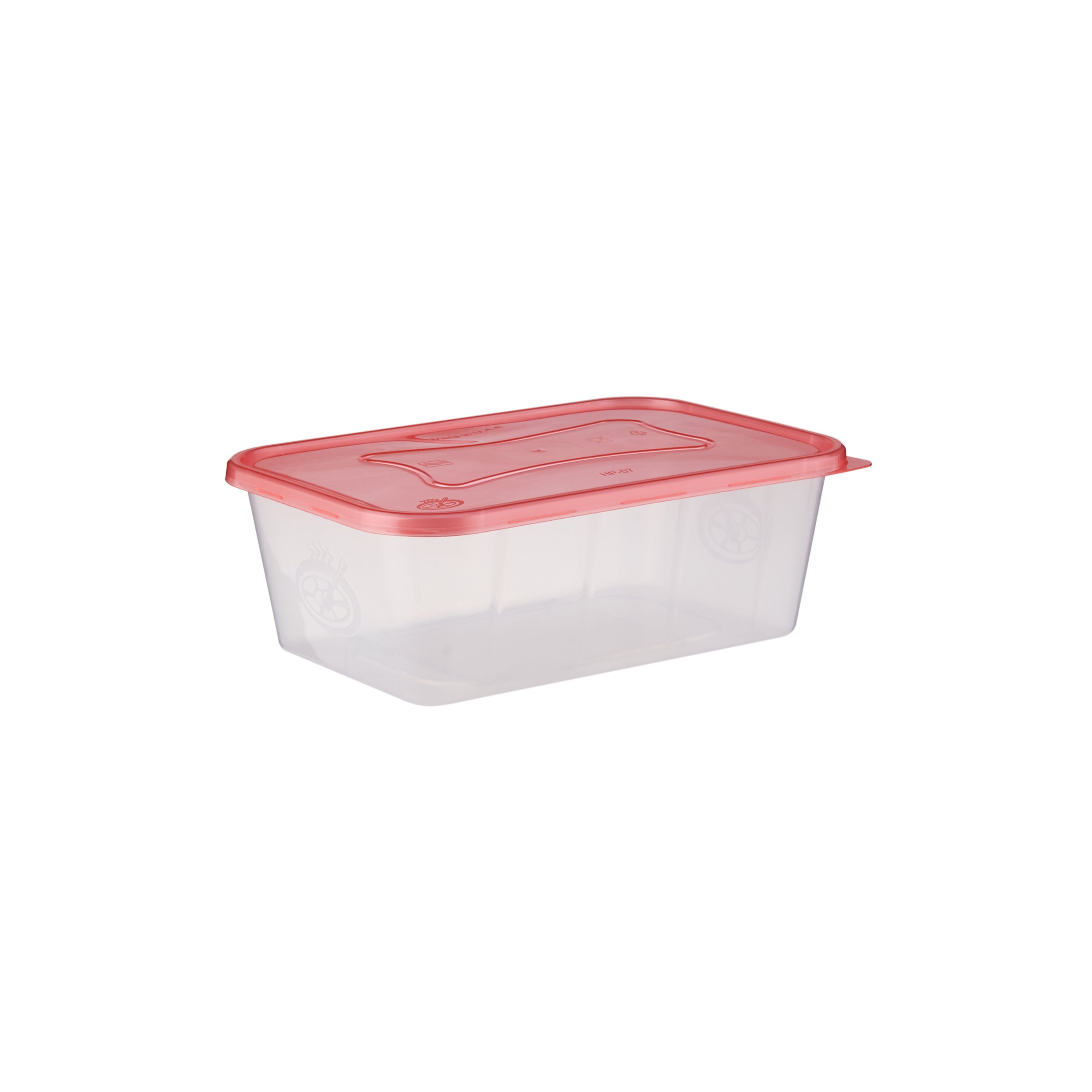 Clear Microwavable Rectangular Container with color Lids