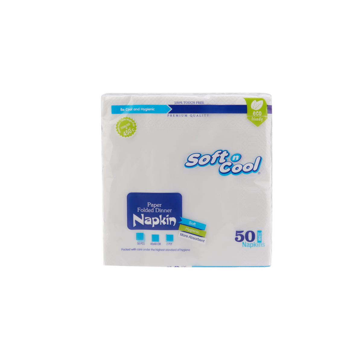 مناديل ورقية سوفت و كول  مقاس 40 × 40 سم، 25 قطعة × 80 عبوة