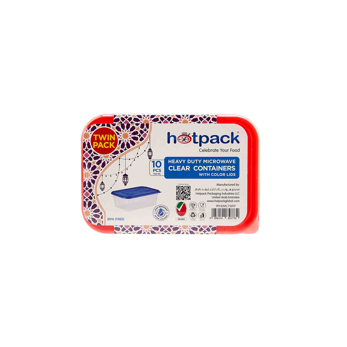 Microwave Container with color lid Twin Pack