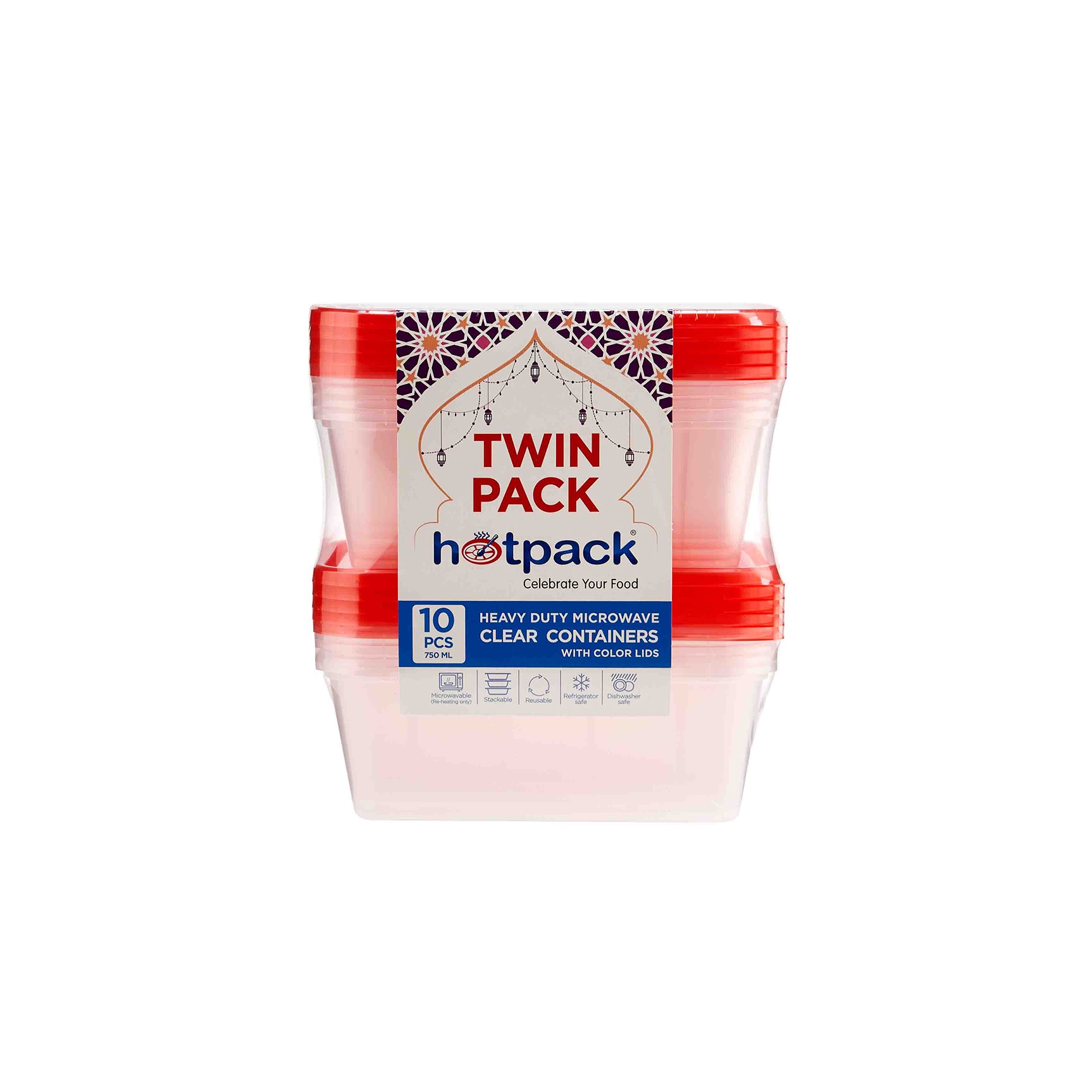 Microwave Container with color lid Twin Pack