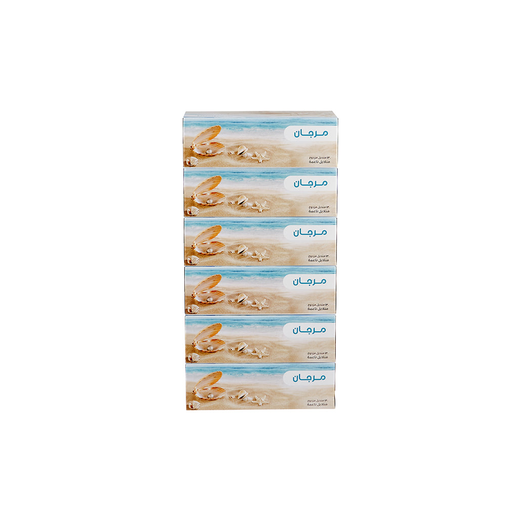 130 Sheet x 2 Ply Marjaan Soft White Tissue 5+1 Offer Pack