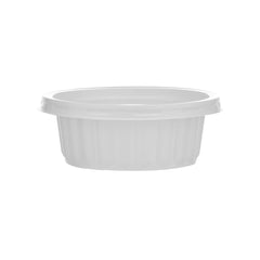 PP Corrugated White Curry Bowl With Lid