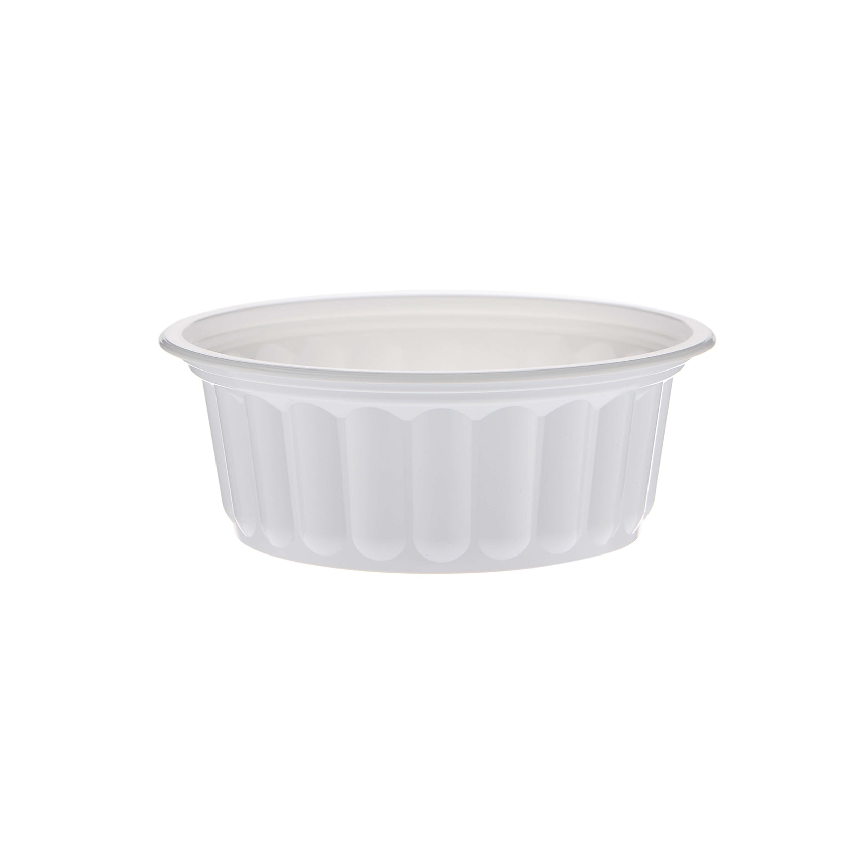 PP Corrugated White Curry Bowl With Lid