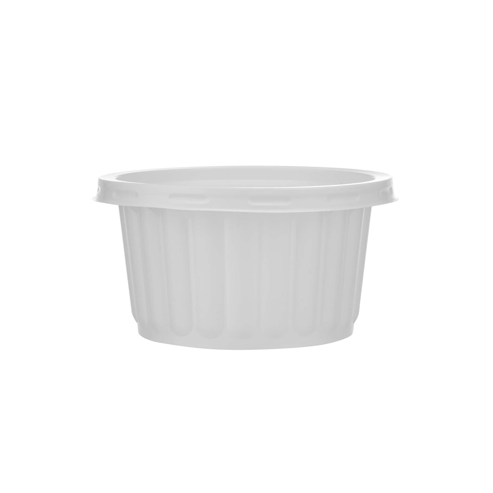 PP Corrugated White Curry Bowl With Lid