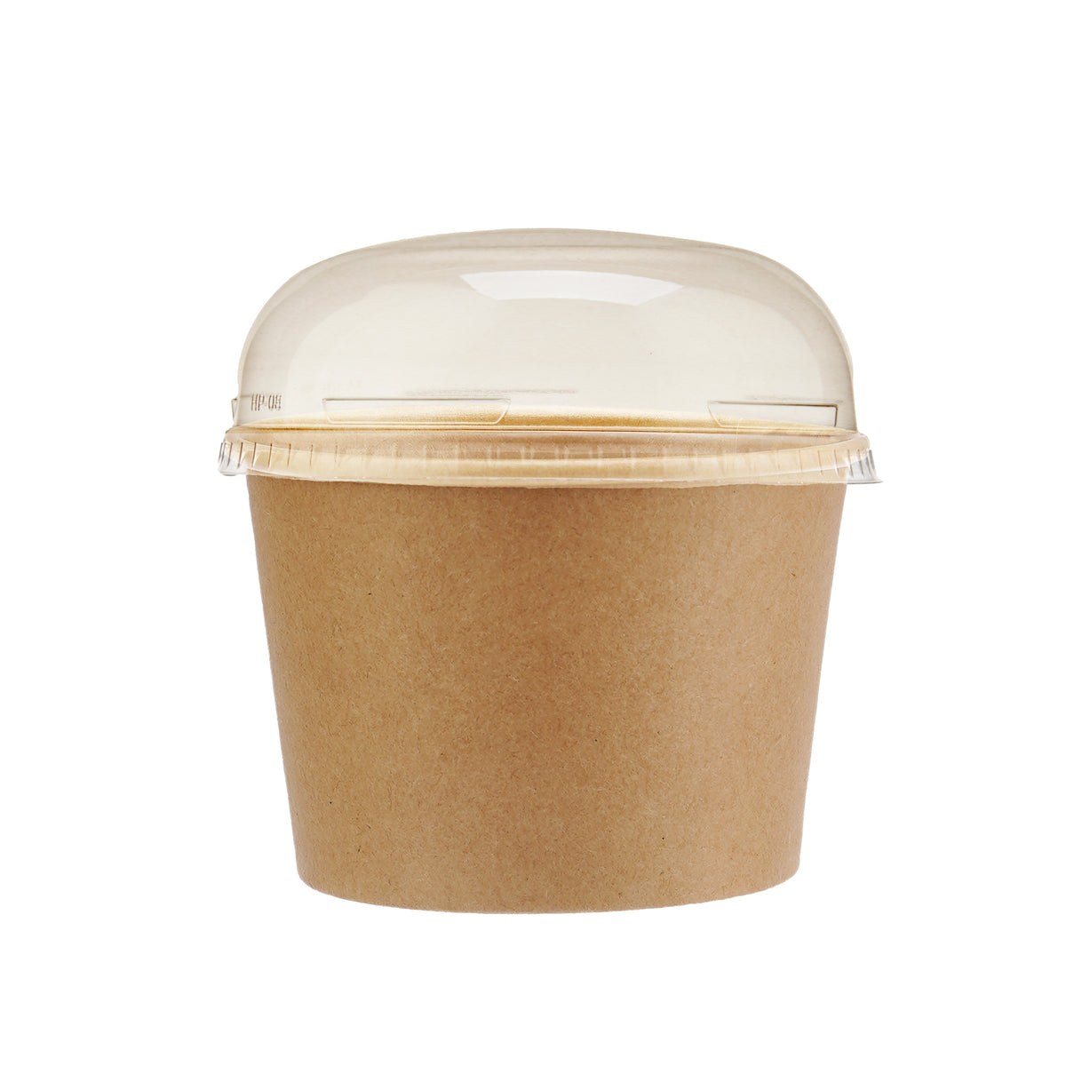 Paper Ice Cream Cup Brown Kraft With Lid