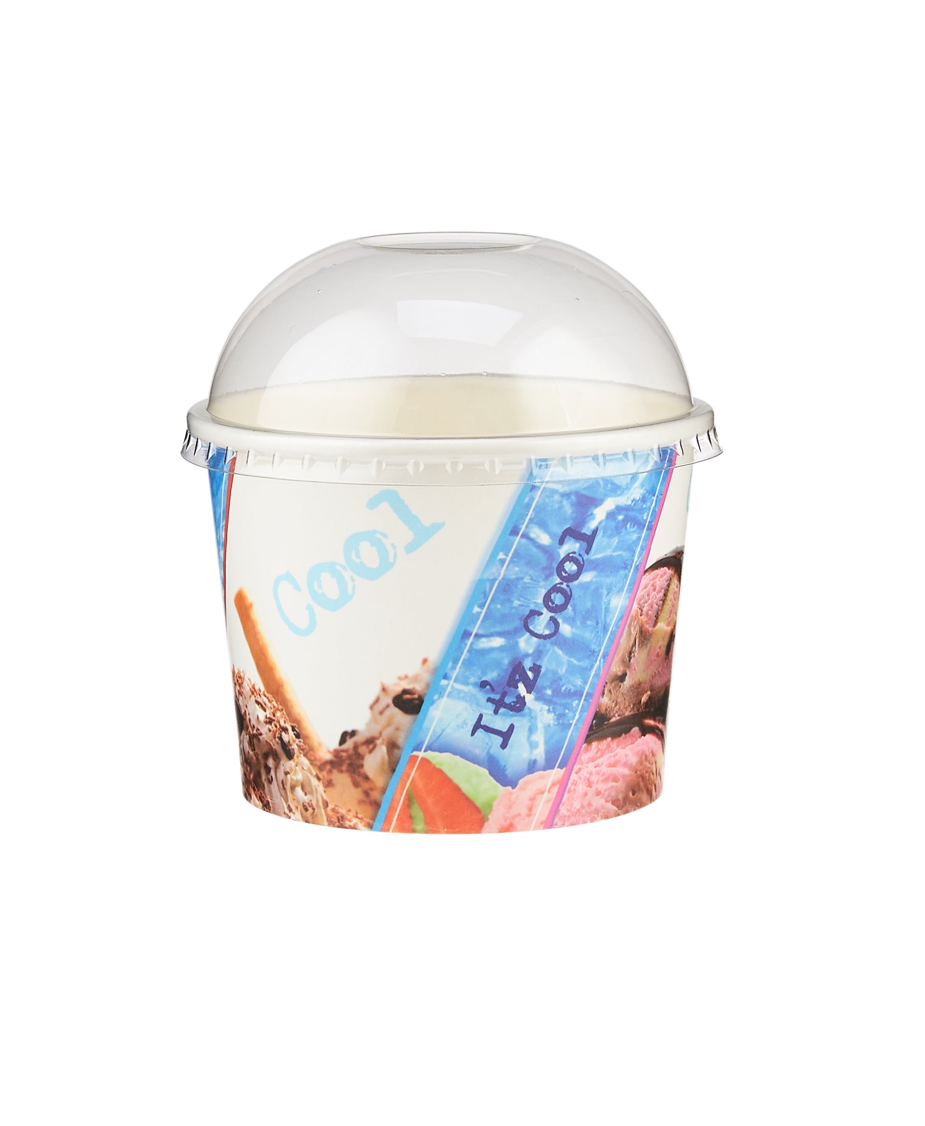 Printed Paper Ice Cream Cup With Lid