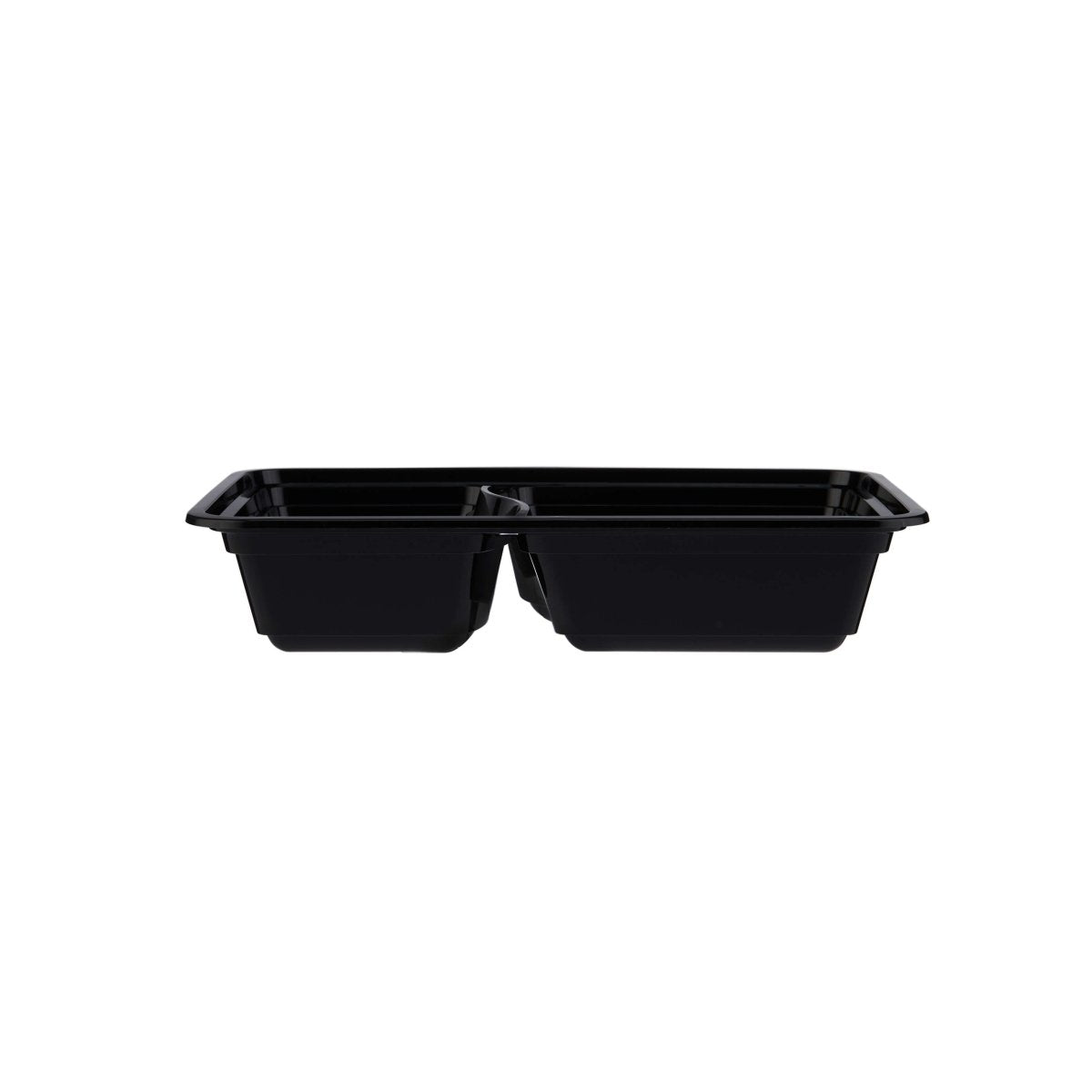 Black Base Microwaveable 2 Compartment Container With Lid