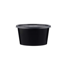 Microwavable Black Container 250 ml With Clear Lid