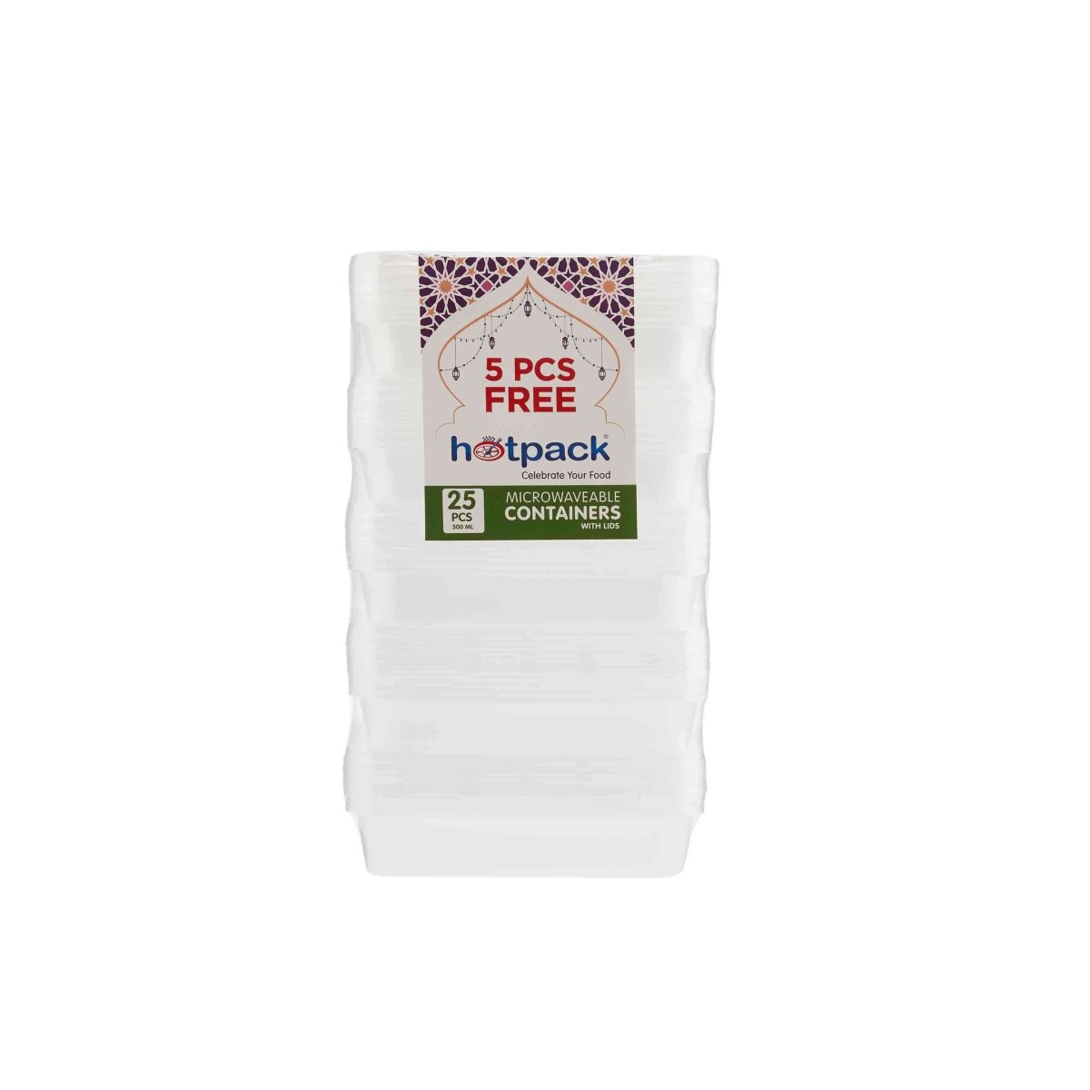 Hotpack Microwave Container 500ML 25PCS (4+1FREE)