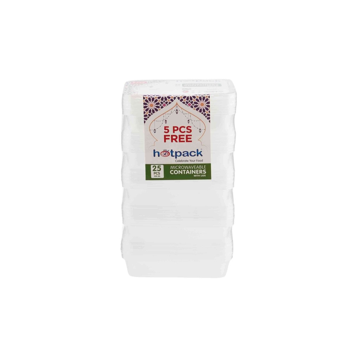 Hotpack Microwave Container 500ML 25PCS (4+1FREE)