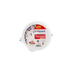 HOTPACK PLASTIC BOWL 8OZ 50PCS+ TEA SPOON WHITE 50PCS SPECIAL OFFER